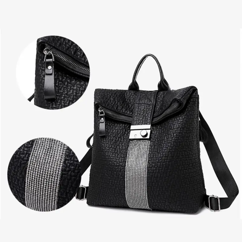 

Women Backpack Large Capacity Wear Resistant PU Leather Travel Bags Zipper Anti Wrinkle School Bags Ladies Rucksack`