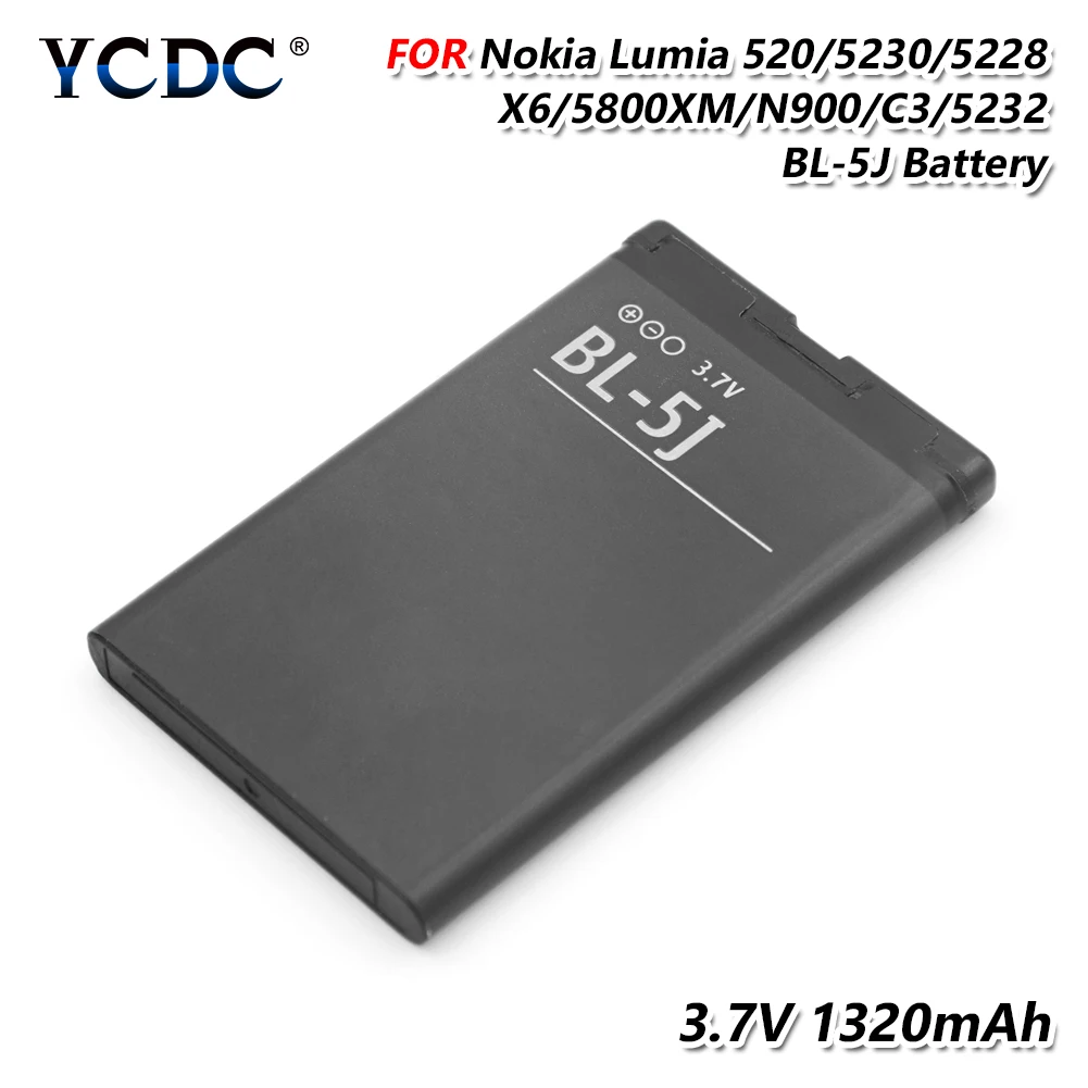 Сменный аккумулятор BL-5J для NOKIA 5236 5238 5802 N900 X6 LUMIA 520 521 525 530