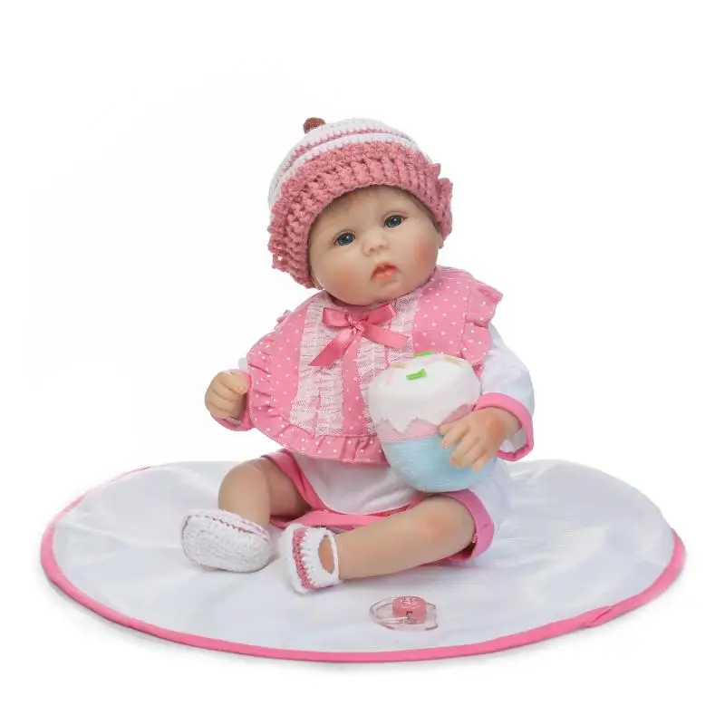 

37 CM Mini Silicone Reborn Baby Doll for Girls Toys Newborn Baby Bonecas with Clothes,Handmade Cotton Body Lifelike Babies Doll