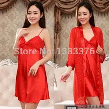 Белье Ночное белье шифон из двух частей с короткими рукавами летние подтяжки сексуальный соблазн пижамы кусок костюм 42227