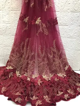 

New Designs African French velvet Lace Fabric High Quality Nigerian Lace 2019 For Women