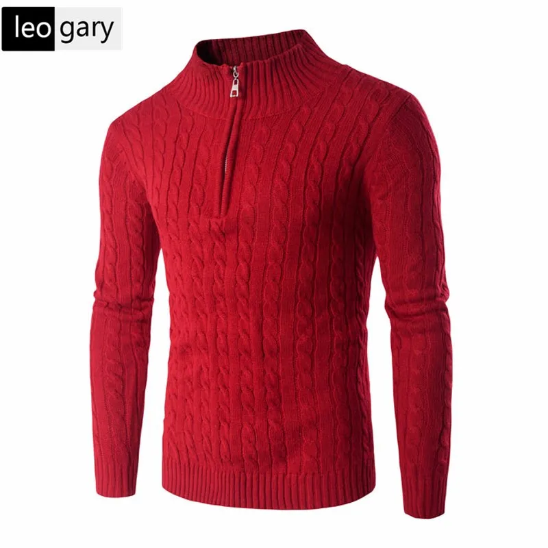 New Winter Fashion Stand Collar Zipper Design Solid Men's