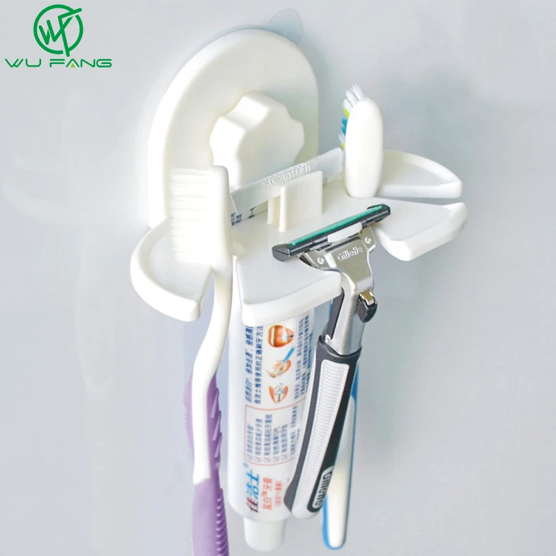 

New Safe Plastic Multifunctional Toothbrush Razor Holder Strong Suction cups Hanging Toothbrush Holder Bathroom Accessories