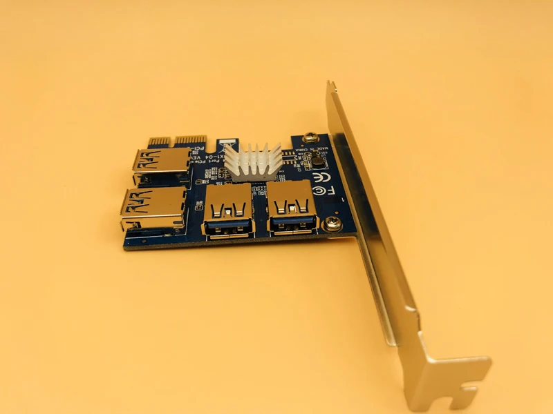 Carte PCI Express Riser PCIE 1x à 16x1 à 4, adaptateur Hub, port USB 3.0, pour le minage de Bitcoin, Machine BTC