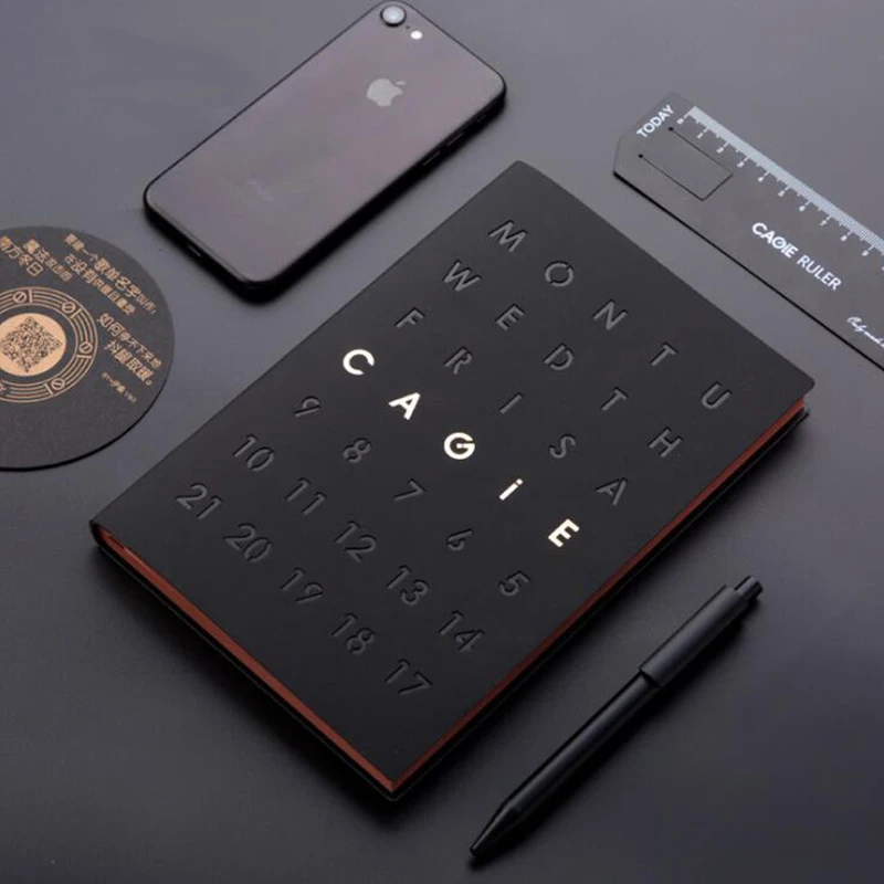 

Agenda 2019 Organizer Diary A5 Black Notebook With Pen Stationery Weekly Monthly Travel Diary Journal Business Note Book For Men