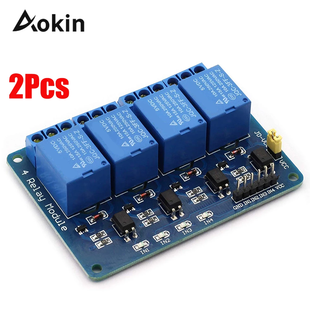 2 Pcs 4 Channel Relay Module Solid State Board Trigger Low level 5V DC for Arduino Raspberry Pi DSP AVR PIC ARM | Обустройство дома