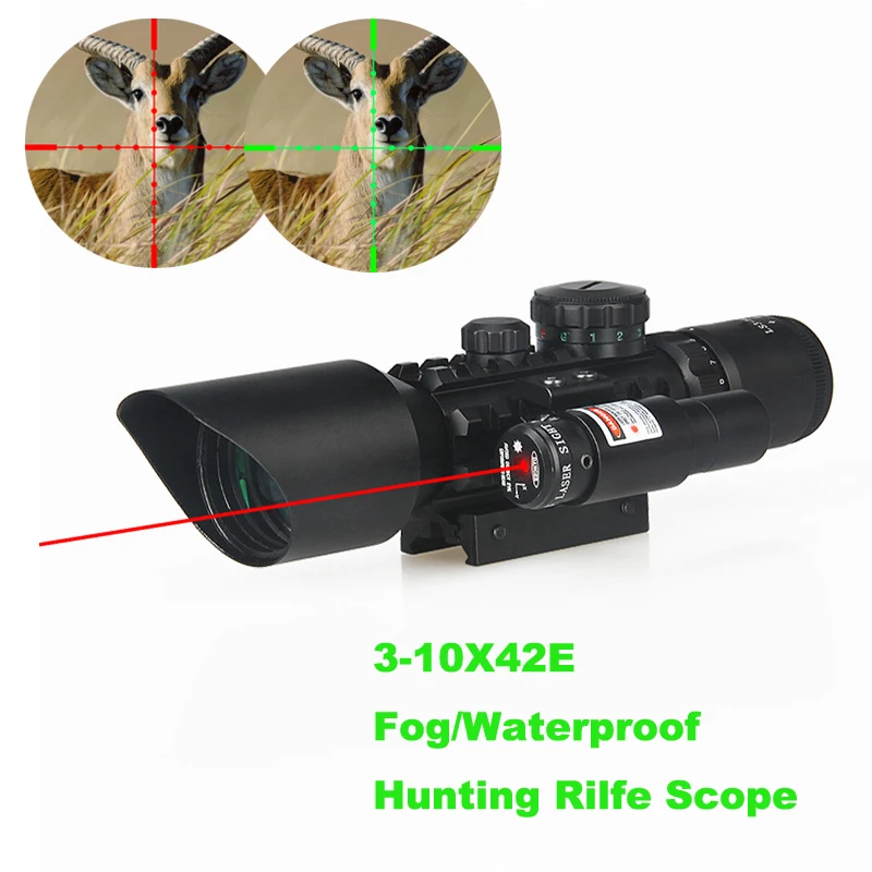 กล้องติดปืนM9 RIFLE SCOPE WITH LASER SIGHT 3-10*42E | Lazada.co.th