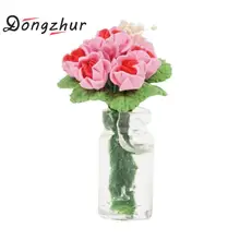 Dongzhur кукольный домик мебель Мини Милая стеклянная бутылка цветок роза звезды DIY спальня сцена кукольный домик миниатюры 1:12 аксессуары