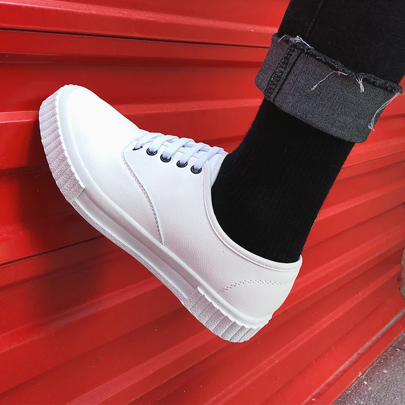 

2018 New Style Men's Shoes Breathable Literary White Shoes Men's Korean Version of The Trend Increase Leisure Thick White Shoes5