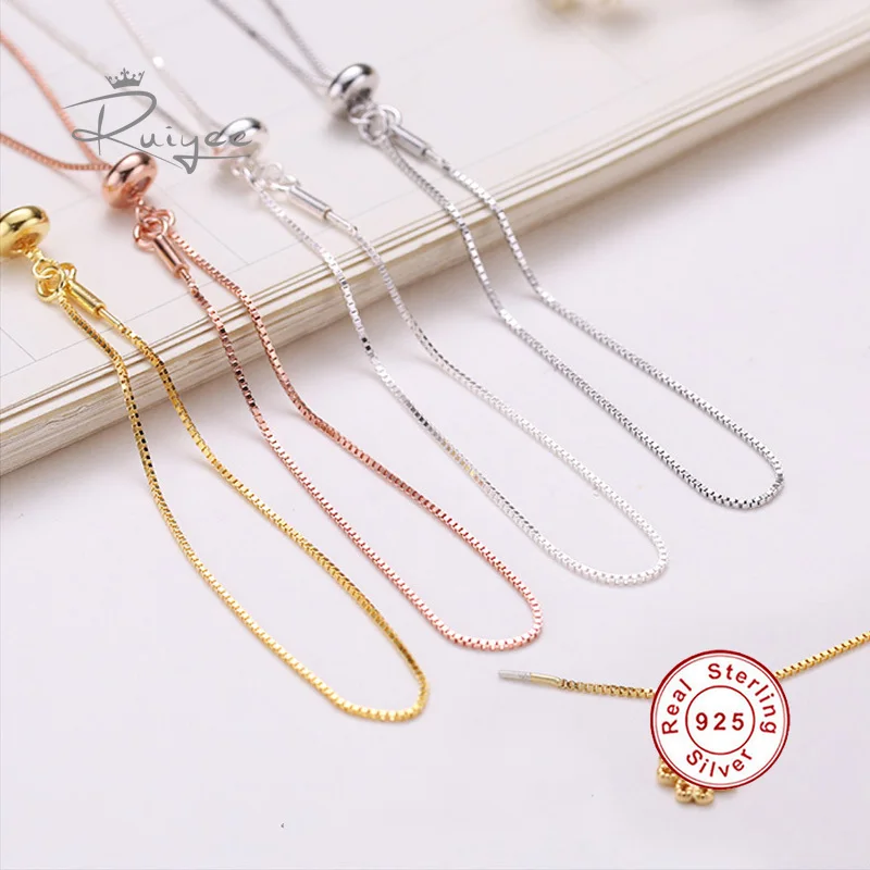 

RUIYEE 925 sterling silver bracelet ladies charm bracelet stainless steel jewelry charm custom ladies gift new adjustable size