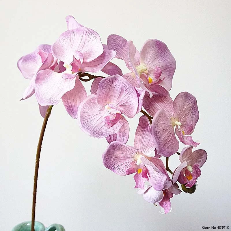 Flores de orquídeas artificiales grandes, 10 cabezas, estilo Retro europeo,  orquídeas de polilla, decoración para el hogar, boda, fiesta, flores de seda  falsas|Flores artificiales y secas| - AliExpress