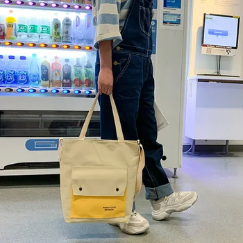 

Hot Selling Casual Canvas Zipper Bag Large Capacity Handbag Single Shoulder Bag for Women -B5