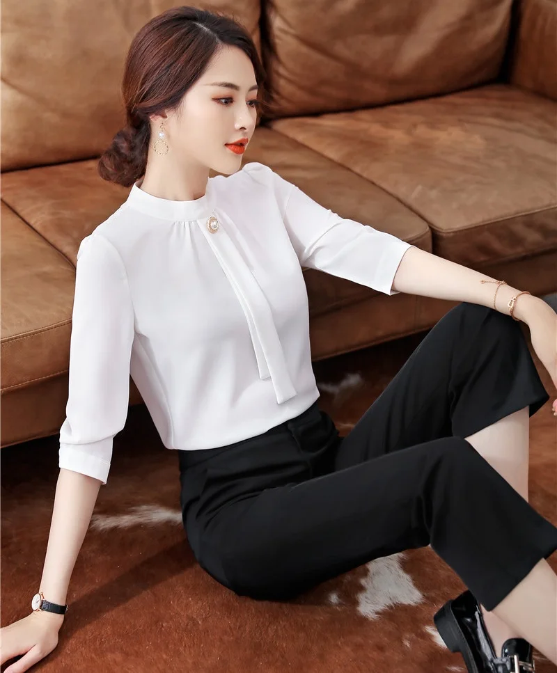 business pantsuit with blouse