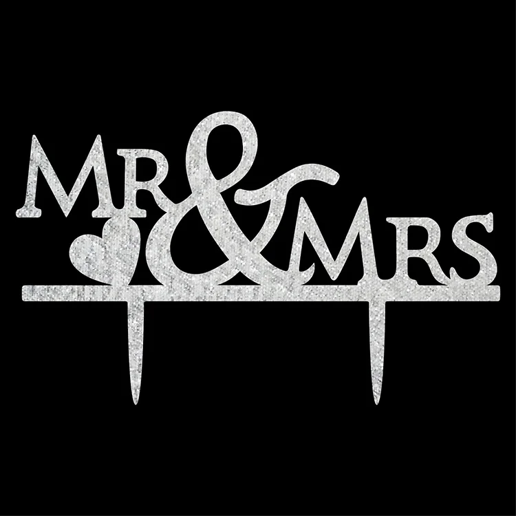 Mr& Mrs Love You& Me Mrs& Mrs акриловые флажки для торта Fall In Love Is A Boy Топпер для торта, украшения торта на свадьбу, день рождения, вечеринку, Лидер продаж - Цвет: silver