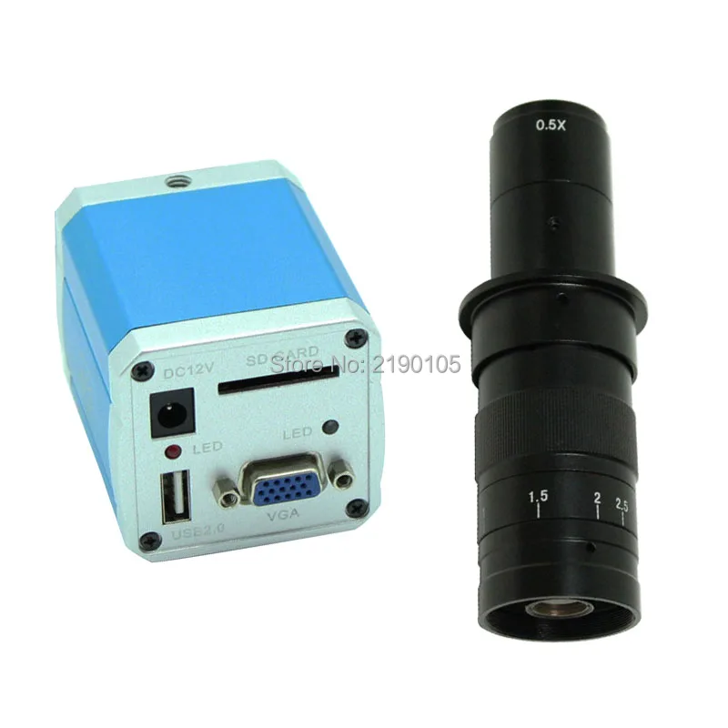 1080P VGA USB C-mount Full HD промышленный микроскоп камера SD карта видеорегистратор + 10X-180X