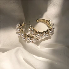 Вечное чудо потрясающие серьги-гвоздики с искусственным жемчугом CC для женщин, ювелирные изделия, вечерние платья, топ, милые серьги-гвоздики, трендовые Glam 3393