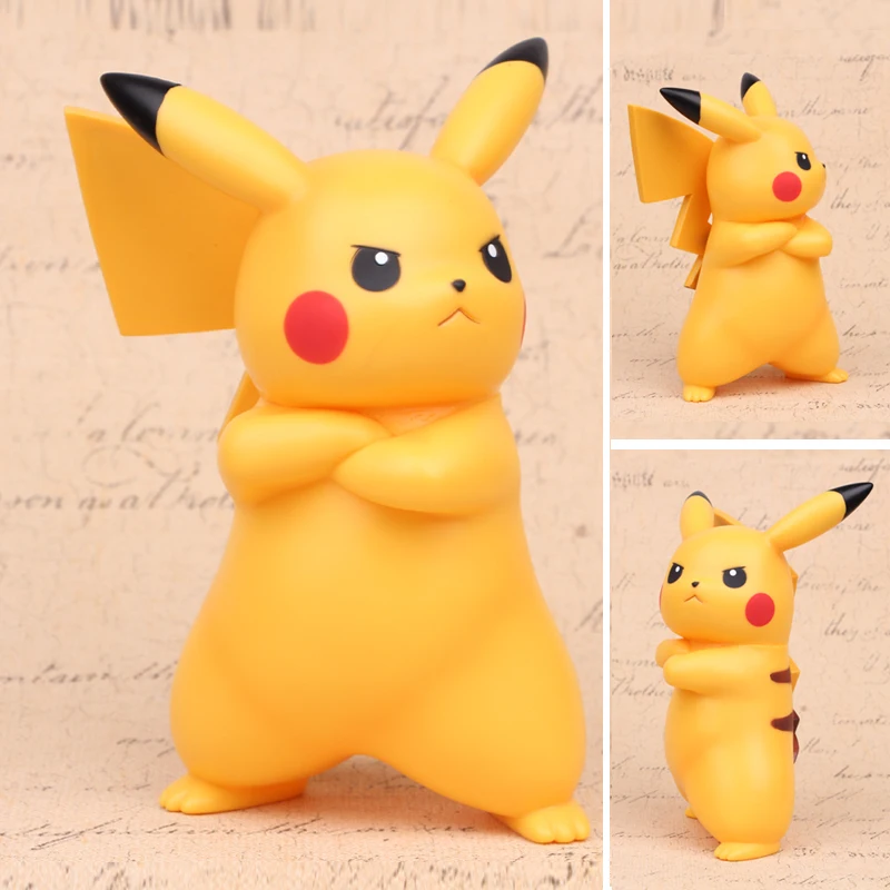NEW hot 18cm Pikachu GO Angry face action figure toys collection Christmas gift opp