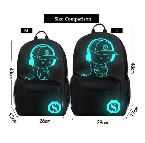 Новая Анти-Вор сумка светящиеся школьные ранцы для мальчиков студенческий рюкзак 15-17 дюймов mochila с usb зарядным портом замок школьный ранец