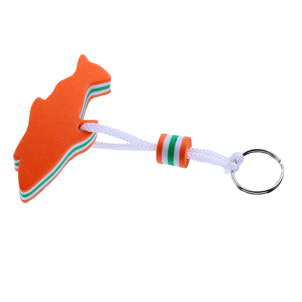 EVA Dolphin Shaped Floating Key Ring Key Chain Water Buoyant Key Holder for Boat Yachting Sailing Water Sports Blue/Orange