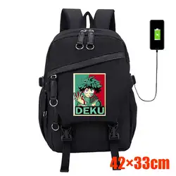 Рюкзак My Hero Academy Izuku Midoriya USB Водонепроницаемый вещевой мешок для путешествий унисекс студент подросток мода бизнес ShoulderBag Лидер продаж