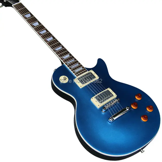 Best price at $225 Cheap Wholesale high quality custom metal blue 1959 Lp top electric guitar, guitar standard LP free shipping