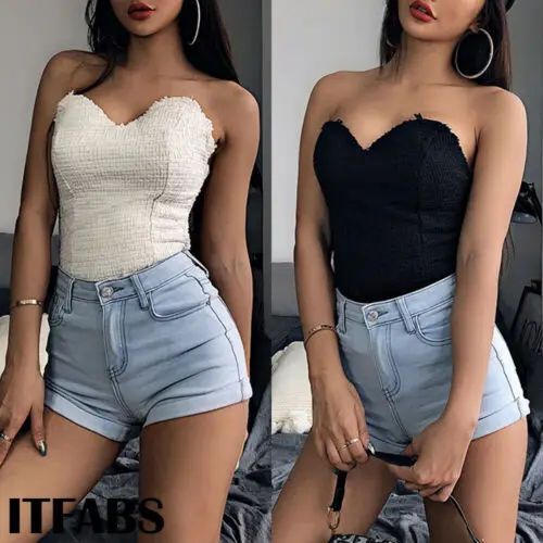 

NEW Womens Wrapped Chest Slim Tube Tops Sexy Sleeveless V-Neck Wrapped Chest Tank Vest