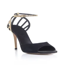 Sommer Stil Partei Knoechelriemchen Für Frauen Sandalen Thin High Heels Billige Schuhe Wildleder Schnalle Sexy Damen Marke Schuhe