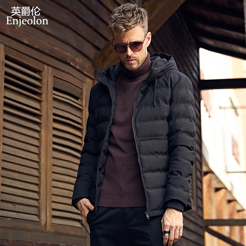 Enjeolon Brand new Cotton Padded Jacket coat Men hoodies