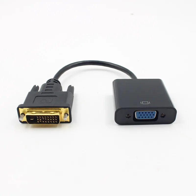 1080 P с DVI на VGA Кабель-адаптер DVI-D на VGA кабель 24+ 1 25 Pin DVI штекер на 15 Pin VGA Женский видео конвертер для ПК Дисплей