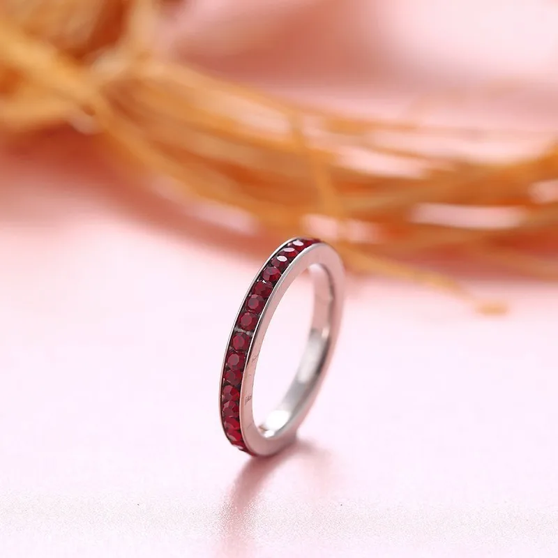 RIR, кубический цирконий, имитация камня матери, обручение, потрясающее кольцо вечности для женщин, подходят для свадьбы, кольца CZ - Цвет основного камня: January