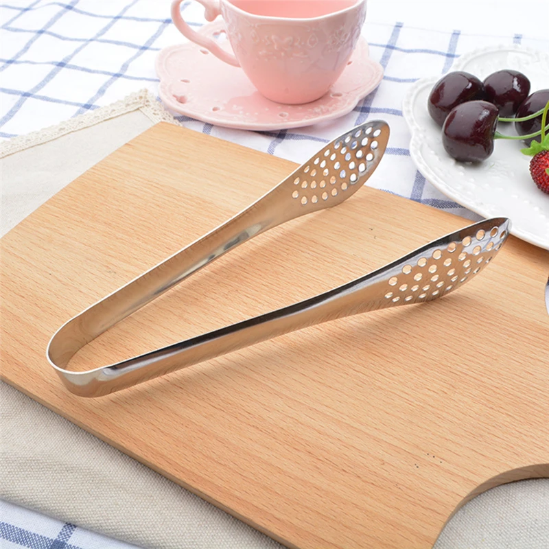 

TTLIFE 1pcs 7inch/9inch Stainless Steel Heat Resistance BBQ Cooking Clip Buffet Bread Ice Cooking Tongs BBQ Cooking Accessaries
