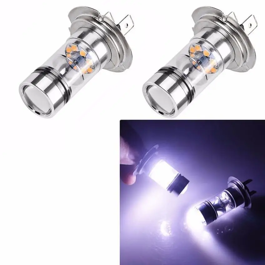 

Franchise Top Quality 2pcs H7 100W LED Fog Tail Driving Car Head Light Lamp Bulb White Super Bright #0425