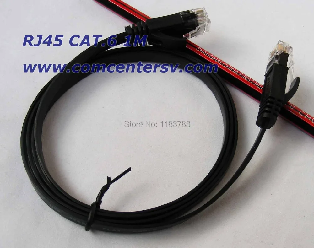 

1m Ethernet Cable RJ45 3ft Black Cat6 Ultra-Thin Flat Patch Network Internet UTP free shipping