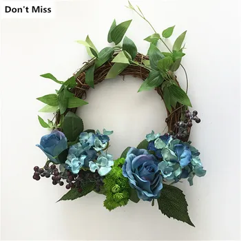 

Christmas Door Decoration Silk Peony Rose Flower Wreath Artificial Flower Garland Wall Hanging Ornaments Garland Weihnachtskranz
