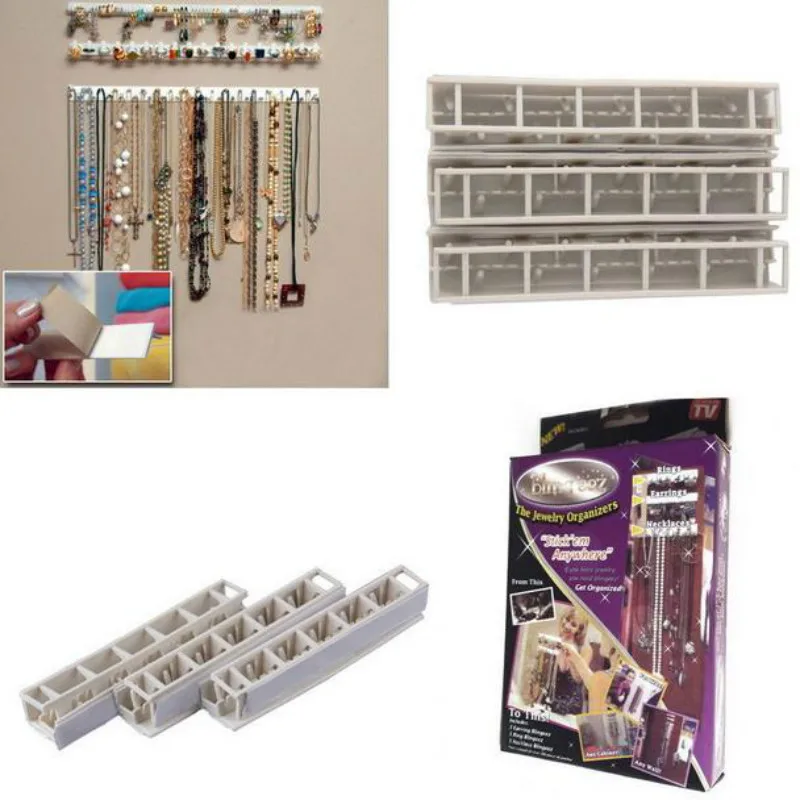 

Adhesive Jewelry Earring Necklace Hanger Holder Organizer Packaging Display Jewelry Rack Sticky Hooks Wall Mount Stand