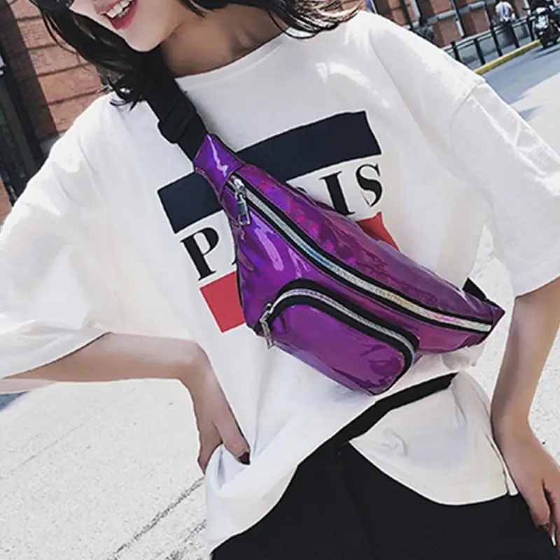 

Fashion Women's Bum Bag Ray Laser Radiation Design Lady Girls Travel Waist Pack Festival Money Belt Leather Pouch Holiday Walle