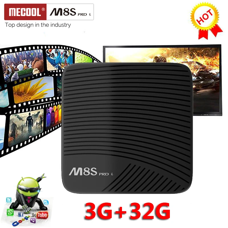 

M8S PRO L Android 7.1 Amlogic S912 TV BOX Voice Control 4K Streaming 3GB 16GB/32GB Media Player 4K HD WIFI Smart TV BOX