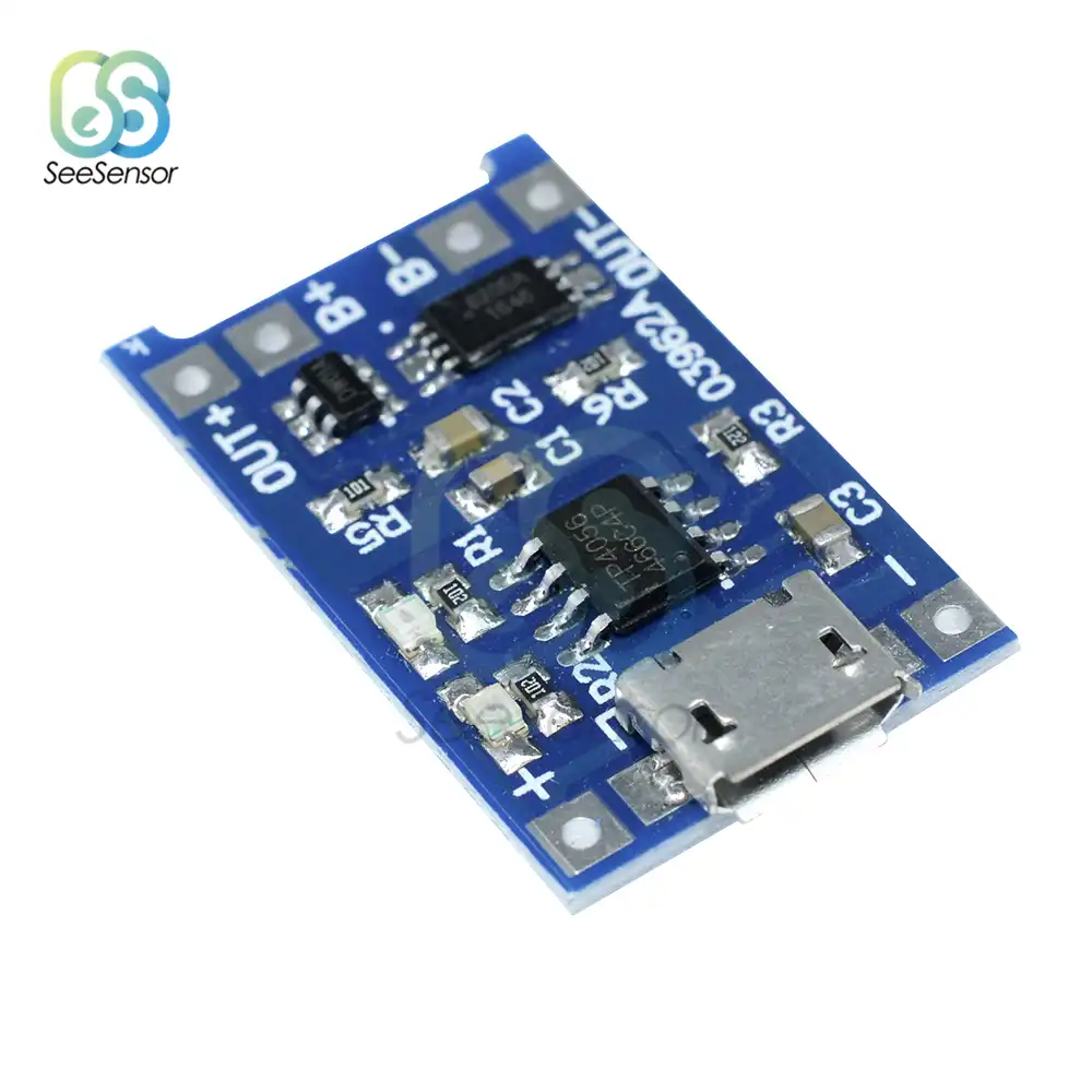 2PCS TP4056 5V 1A USB 18650 Cargador de batería de litio Placa Módulo de protección DSUK 2PCS TP4056 5V 1A USB 18650 Cargador de batería de litio Placa Módulo de protección DSUK