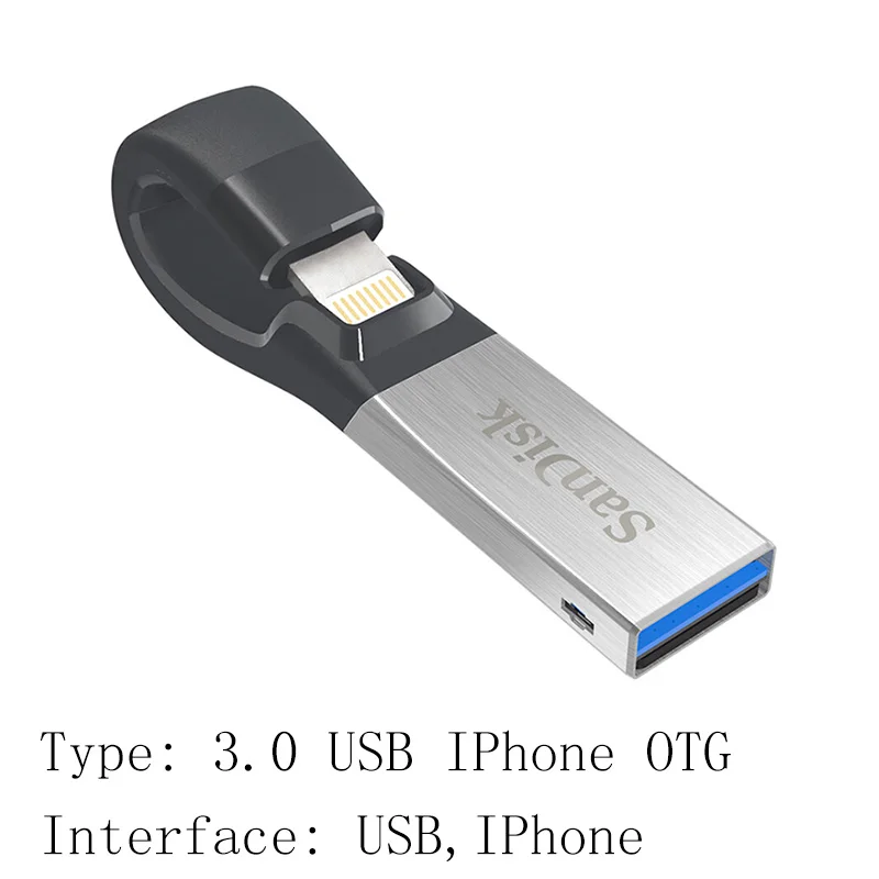 SanDisk 3 0 USB флеш-накопитель U накопитель OTG Lightning разъем палка 16 ГБ 32 64 128 256 г для iPhone