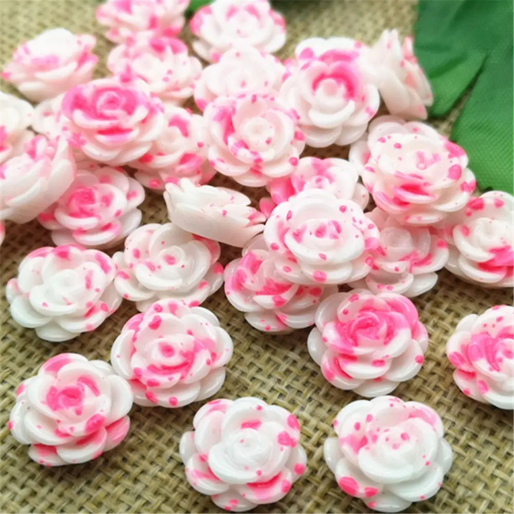 30 шт 14 мм плоские пластмассовые цветы Скрап 3D пластиковые розы DIY красивое украшение - Цвет: J