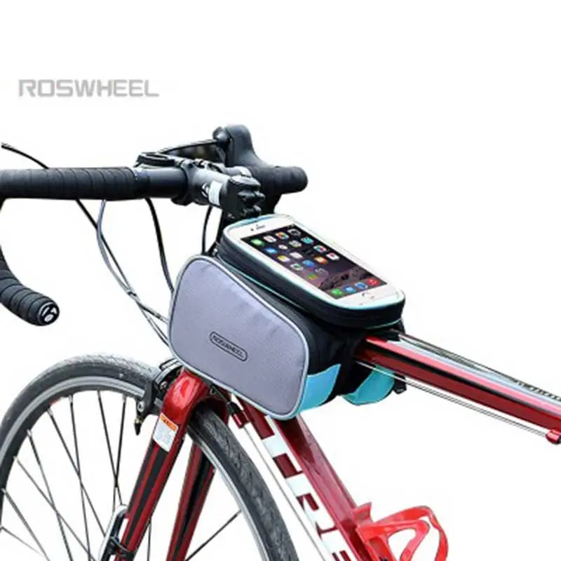 

ROSWHEEL Bicycle Smart Phone Bag 6.0 Inch Large Touch Screen MTB Road Bike Cycling Top Frame Tube Basket Storage Bolsa D12813