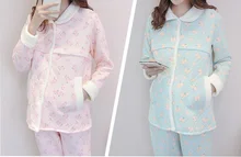 Flowers spring autumn Winter Lovely Maternity Clothing Pyjamas Pregnancy Breast Feeding Home Wear RETAIL 1AS710 28R
