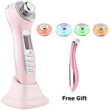 Ultrasonic Massager Galvanic Face Cleaning Photon Facial Lift Skin Tightening Ultrasonic Galvanic Photon Ion Beauty Tool portable ultrasonic facial massager face lift led therapy galvanic spa ion wrinkle remover face skin care beauty device
