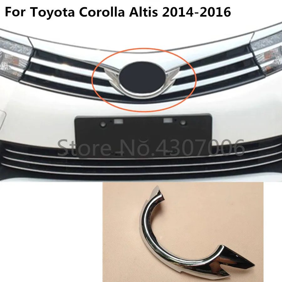 

Car cover ABS chrome trim Front sign decorative mark Grid Grill Grille Around 1pcs For toyota Corolla Altis 2014 2015 2016