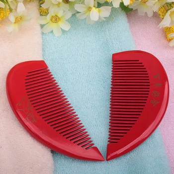 

Brand Wedding Supplies A Pair Red Heart-shaped Comb Romantic Marriage Room Soulmate Closer Hearts Bride Combing Hair Tools