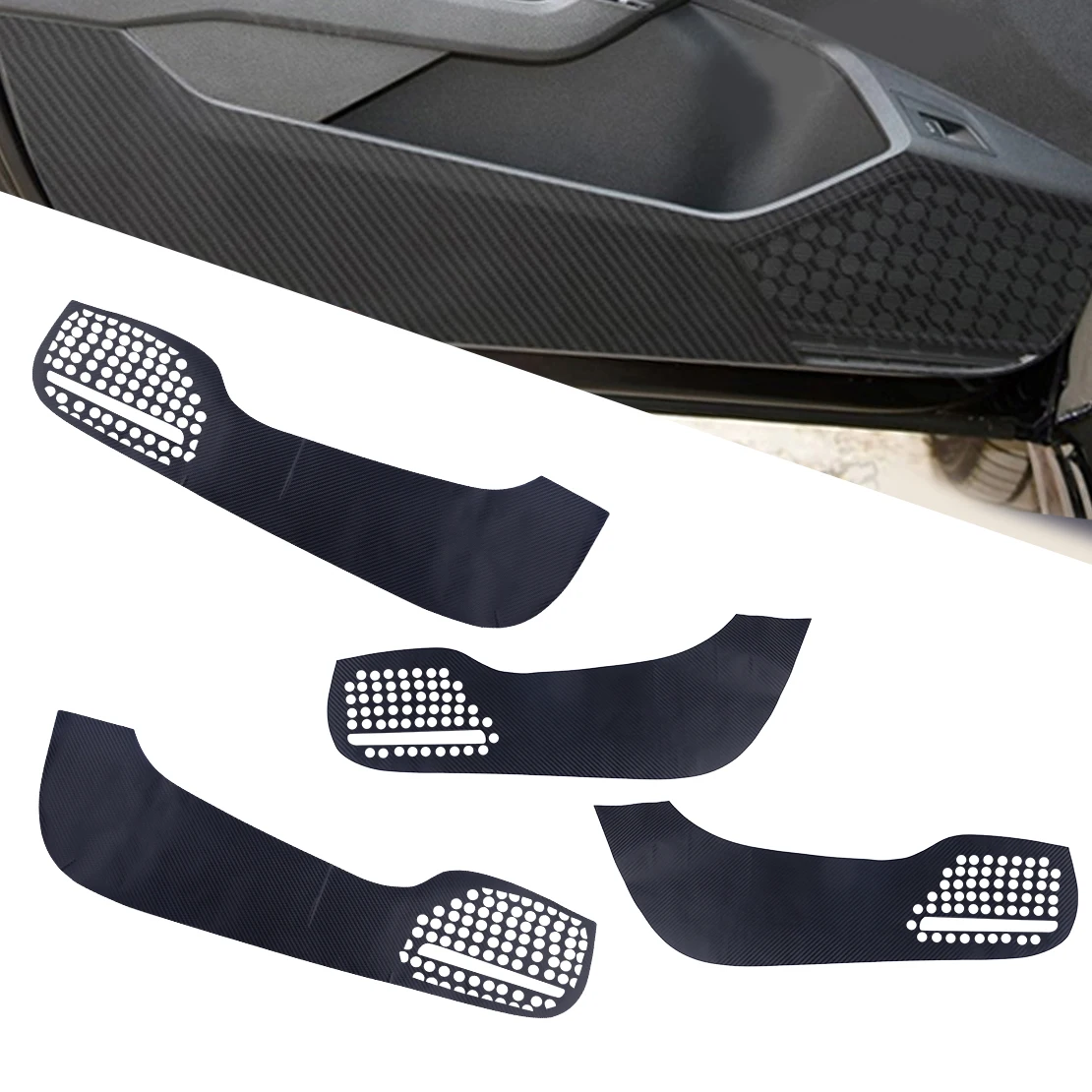 

4pcs Car Front & Rear Doors Anti-Kick Protection Pad Mat Sticker Fit For VW Jetta 6 MK6 2013 2014 2015 2016 2017
