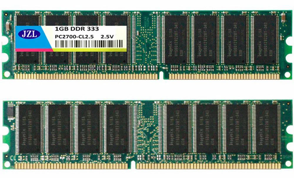 JZL Memoria PC-2700 DDR 333 МГц/PC2700 DDR333/DDR1 333 МГц ddr333мгц 1 ГБ LC2.5 184PIN без ECC 2,5 в Настольный ПК оперативная Память DIMM