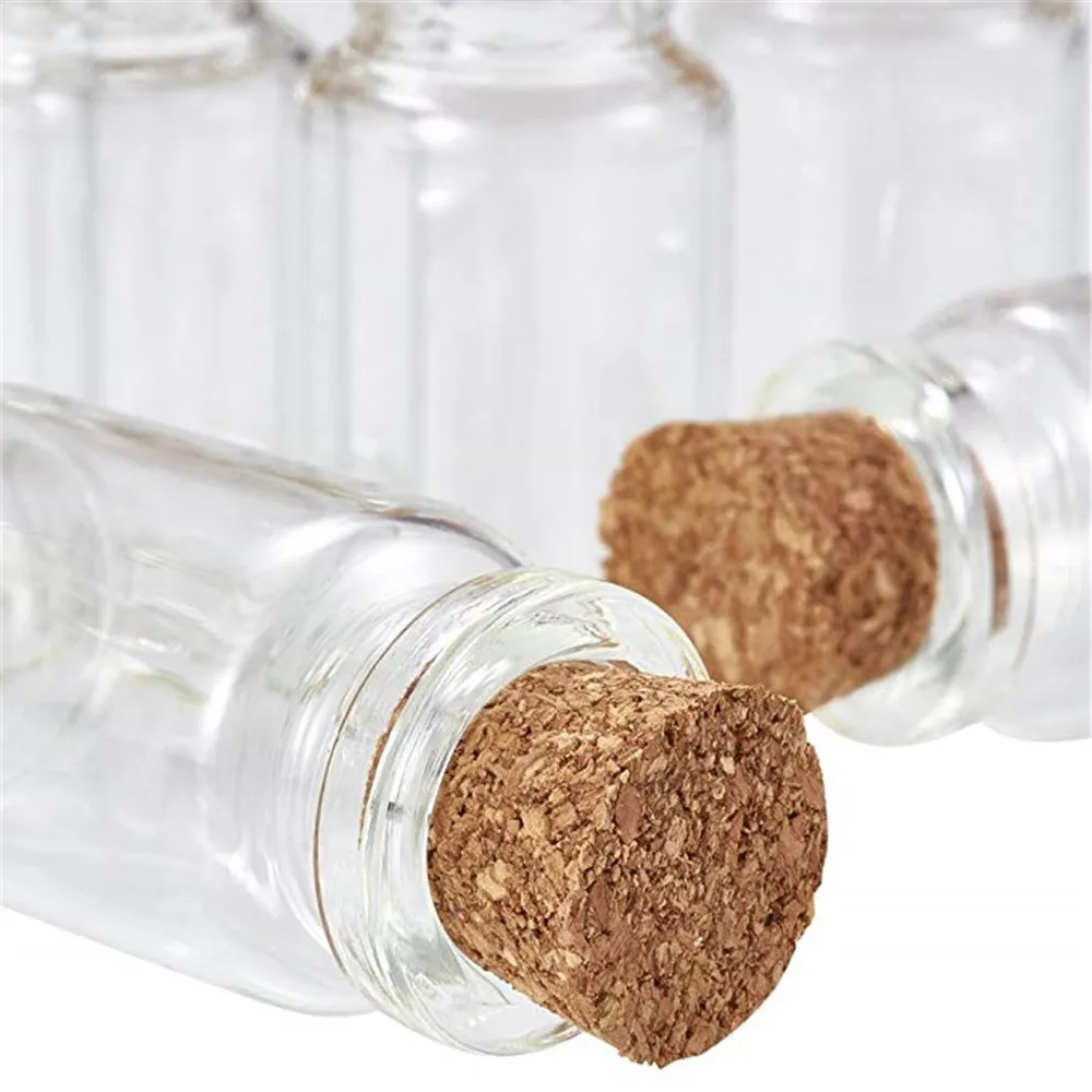 Мини креативная прозрачная стеклянная банка бутылки желаний Vials с пробкой