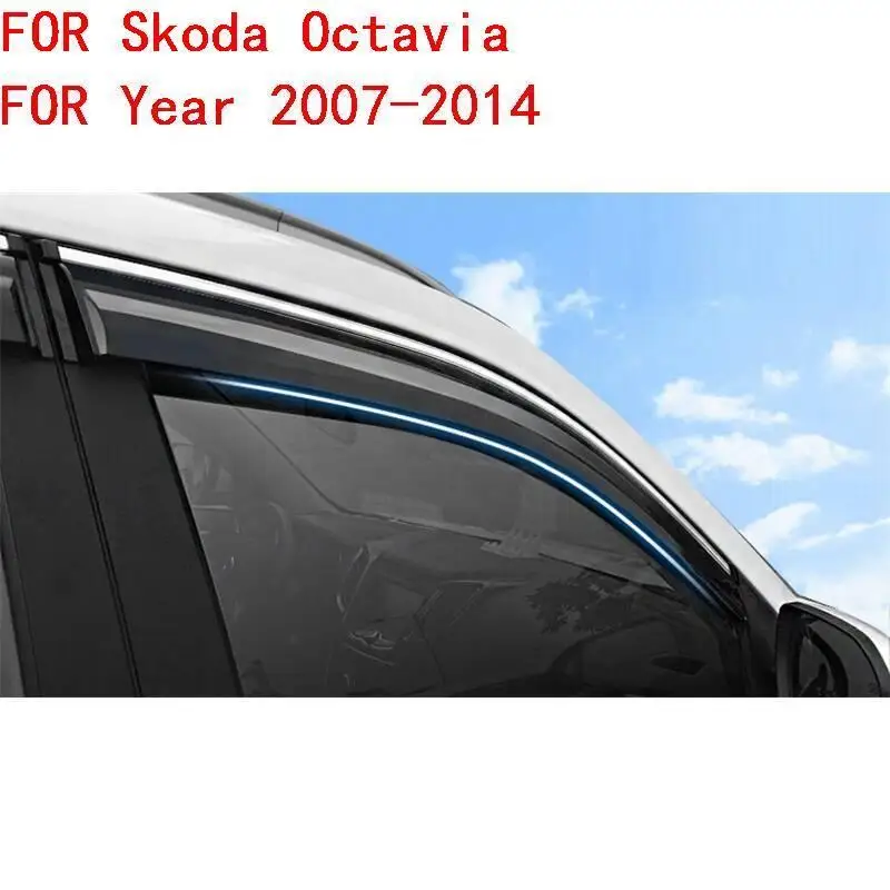 Наружное украшение автомобиля дождь автомобилей Стайлинг модернизированные части декоративные окна козырек для Skoda Octavia Rapid Superb Yeti - Цвет: MODEL F