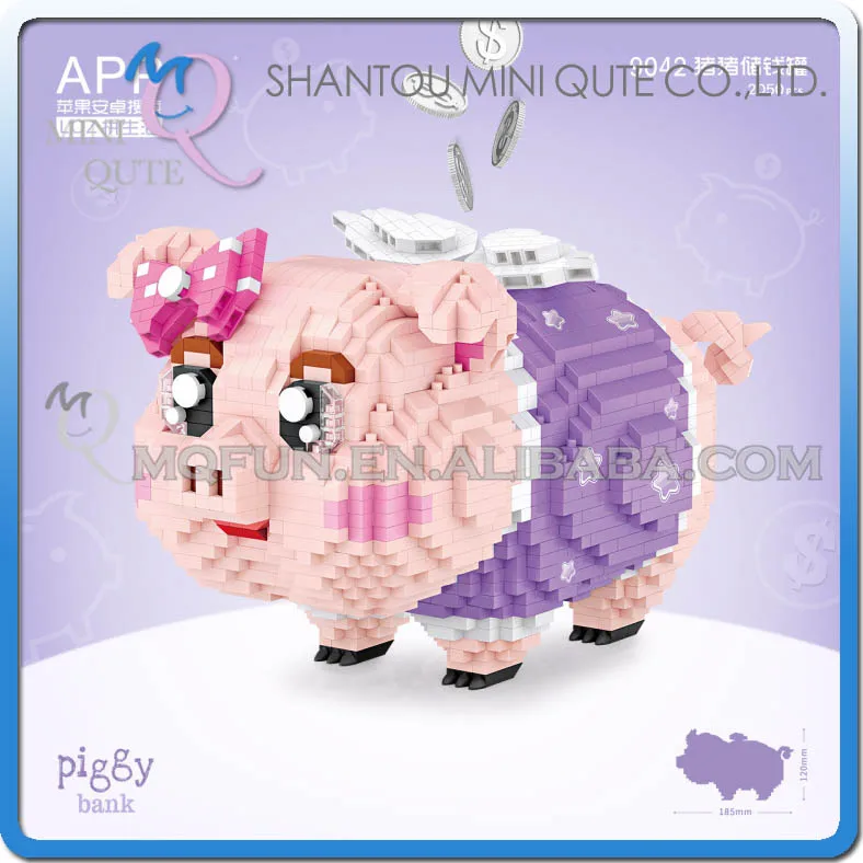 

LOZ Diamond Building Blocks Cartoon piggy bank Anime Action Figure Creative Cute Animal bricks Toys for Children Gift DIY toy
